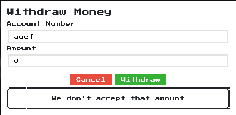 Withdraw response on 0